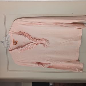 Tory Burch long sleeve peach blouse, size L